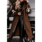 Ladies Hooded Long Sleeve Knitted Sleeve Patchwork Casual Jacket